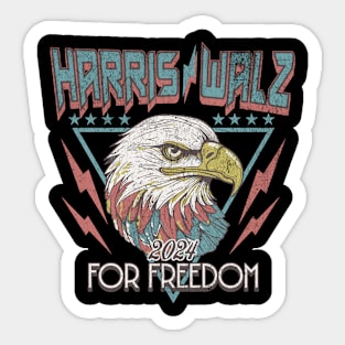 Harris Walz 2024 Vintage Eagle for Freedom Retro 80s 90s Kamala Harris 2024 Dark Sticker